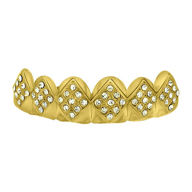 Diamond Gold Grillz Top Teeth