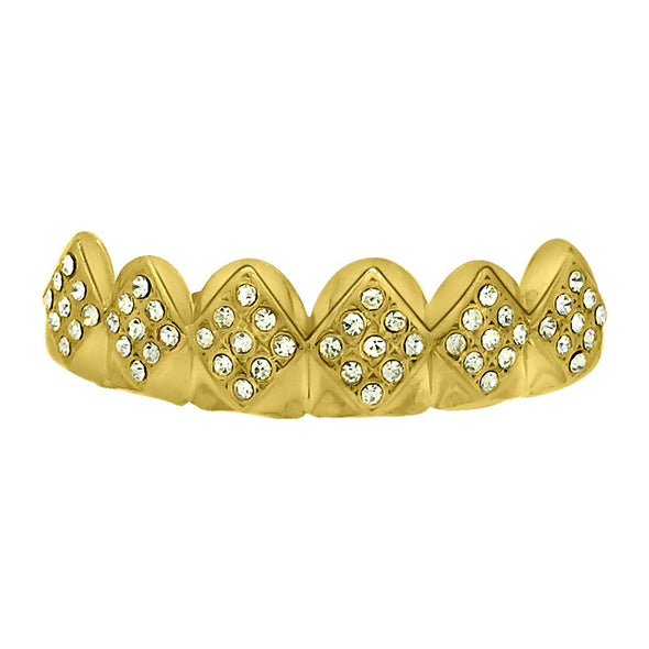 Diamond Gold Grillz Top Teeth