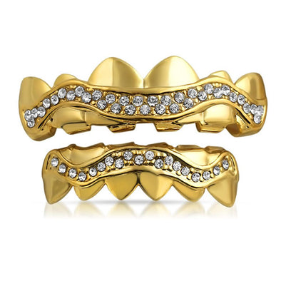 Gold Grillz Wavy Ice Set