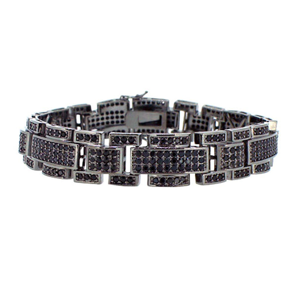 Black Blocky CZ Micro Pave Bracelet