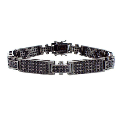Skinny Link Black CZ Micro Pave Bracelet