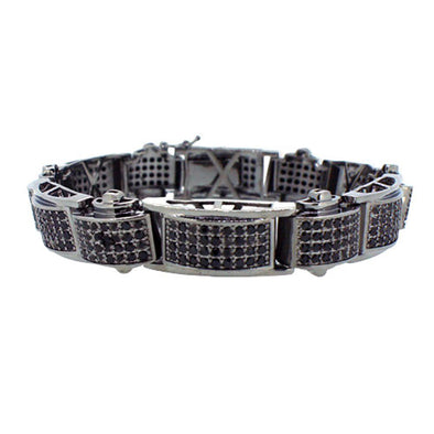 Domed Black Micro Pave CZ Bracelet