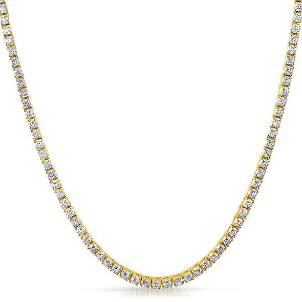 3MM 1 Row CZ Gold Tennis Chain