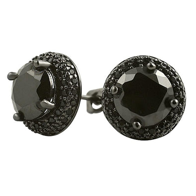 Solitaire Center Micro Pave CZ Bling Bling Earrings