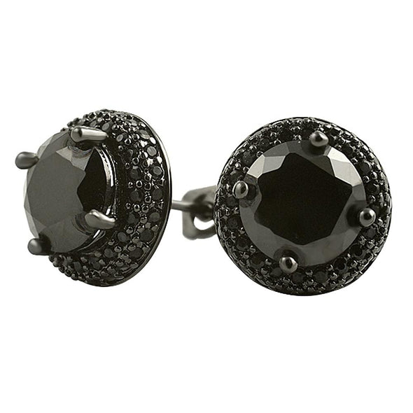 Solitaire Center Micro Pave CZ Bling Bling Earrings