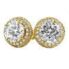 Solitaire Center Micro Pave CZ Bling Bling Earrings