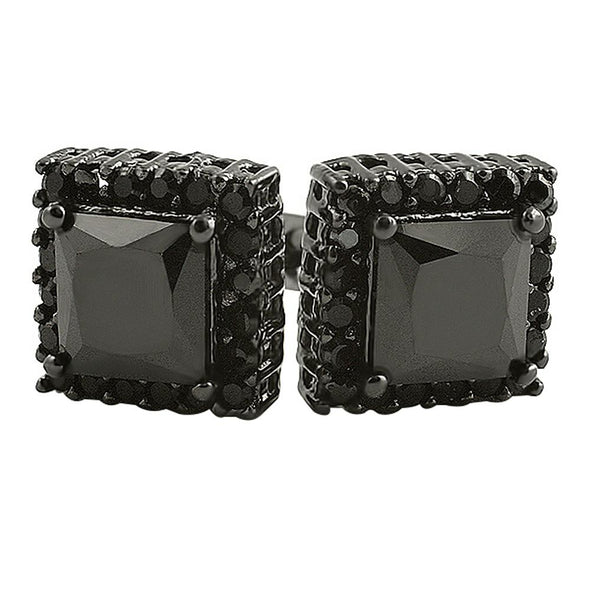 Micro Pave Square Cut CZ Bling Bling Earrings