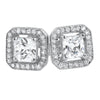 Square Island Micro Pave CZ Bling Bling Earrings