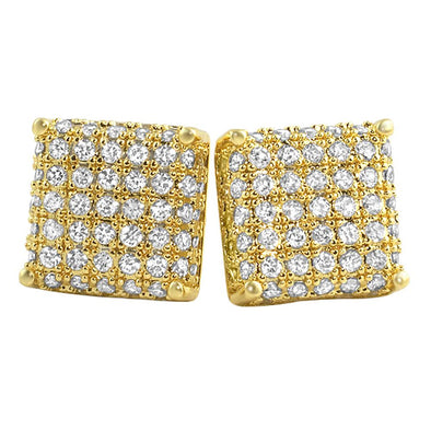 Large Cube Micro Pave CZ Bling Bling Earrings