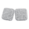 Xl Cube Rounded Micro Pave CZ Bling Bling Earrings