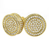 3D Circle Large Micro Pave CZ Bling Bling Earrings