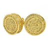 3D Circle Large Micro Pave CZ Bling Bling Earrings