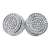 3D Circle Large Micro Pave CZ Bling Bling Earrings
