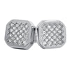 Jagged Box Micro Pave CZ Bling Bling Earrings