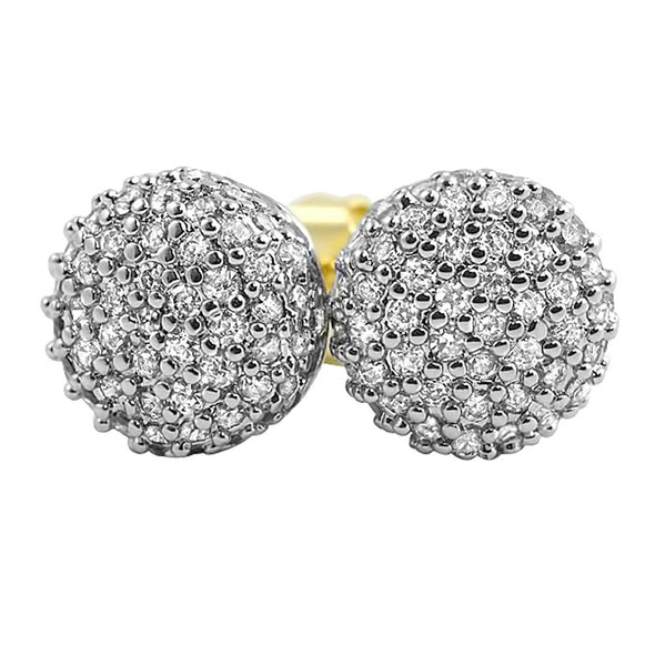 3D Domed Micro Pave CZ Bling Bling Earrings