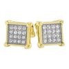 Medium Box Micro Pave CZ Bling Bling Earrings