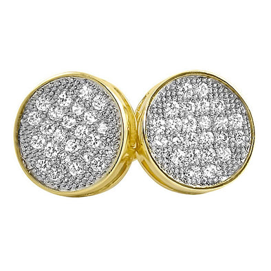 Medium Circle Micro Pave CZ Bling Bling Earrings