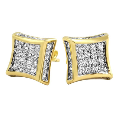 3D Kite Micro Pave CZ Bling Bling Earrings