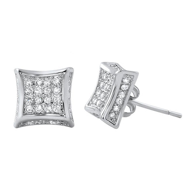 3D Kite Micro Pave CZ Bling Bling Earrings