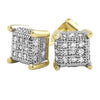 Cube 3D Micro Pave CZ Bling Bling Earrings