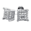 Cube 3D Micro Pave CZ Bling Bling Earrings