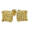 3D Thick Cube Micro Pave CZ Bling Bling Earrings