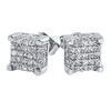 3D Thick Cube Micro Pave CZ Bling Bling Earrings