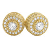 3D Cluster Circle Round Micro Pave CZ Bling Bling Earrings