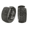 Huggies 4 Row Rounded Micro Pave CZ Bling Bling Earrings