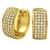 Huggies 4 Row Rounded Micro Pave CZ Bling Bling Earrings
