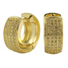 Huggies 4 Row Rounded Micro Pave CZ Bling Bling Earrings
