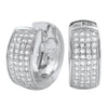 Huggies 4 Row Rounded Micro Pave CZ Bling Bling Earrings