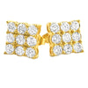 3 Row Box Micro Pave CZ Bling Bling Earrings