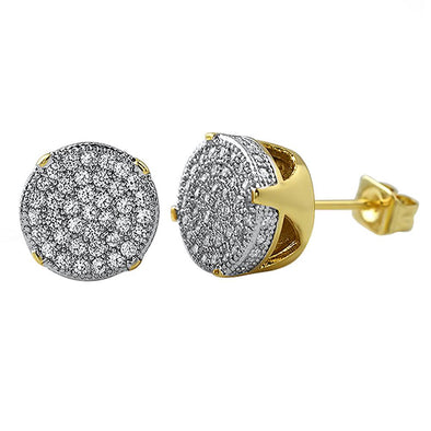 Illusion Solitaire Circle Micro Pave CZ Bling Bling Earrings