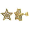 3D Star Micro Pave CZ Bling Bling Earrings