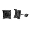 Large Kite Box Micro Pave CZ Bling Bling Earrings