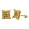 Large Kite Box Micro Pave CZ Bling Bling Earrings