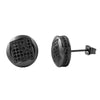3D Box in Circle Micro Pave CZ Bling Bling Earrings