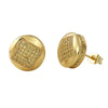 3D Box in Circle Micro Pave CZ Bling Bling Earrings