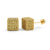 Clean Cube Micro Pave CZ Bling Bling Earrings