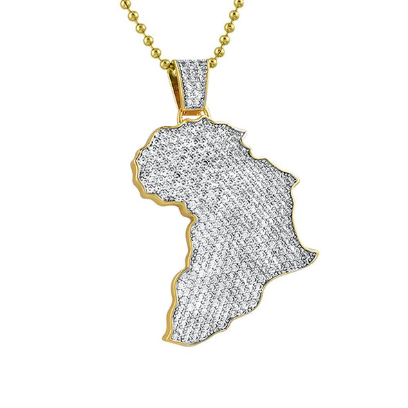 Africa CZ Gold Pendant