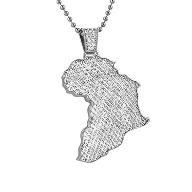 Africa CZ Pendant Rhodium