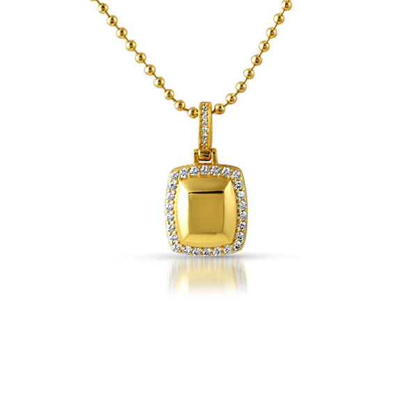 Gold Metal Gem Style CZ Pendant