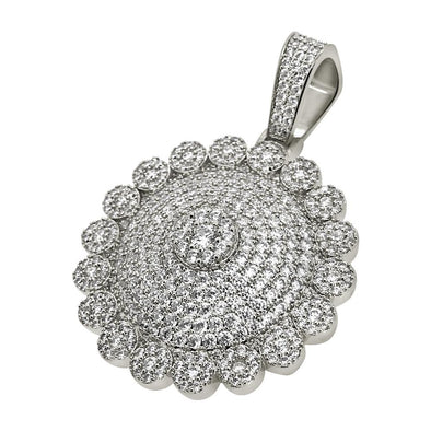 Cluster Mega Rhodium CZ Medallion