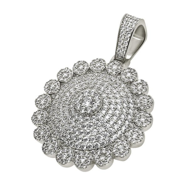 Cluster Mega Rhodium CZ Medallion