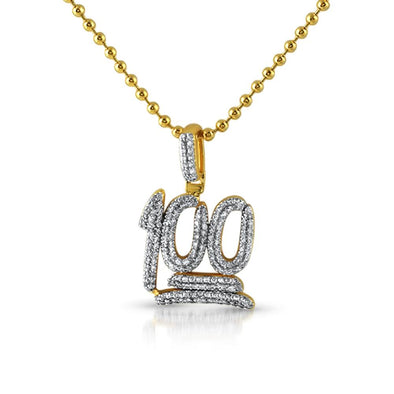 100 Emoji Micro Gold CZ Pendant