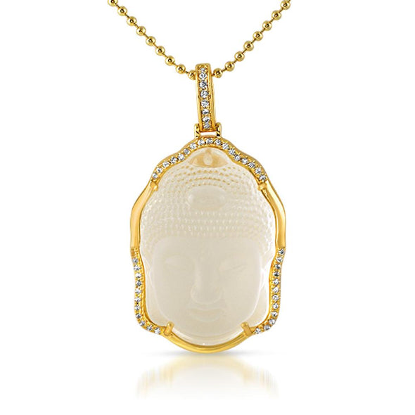Buddha Crystal Pendant Gold Outline