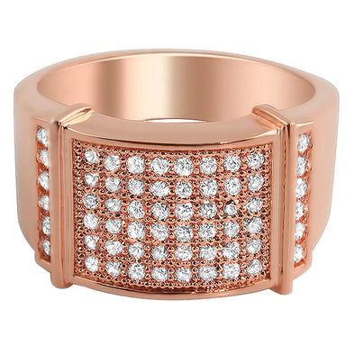 Hot CZ Mens Micro Pave Bling Bling Ring