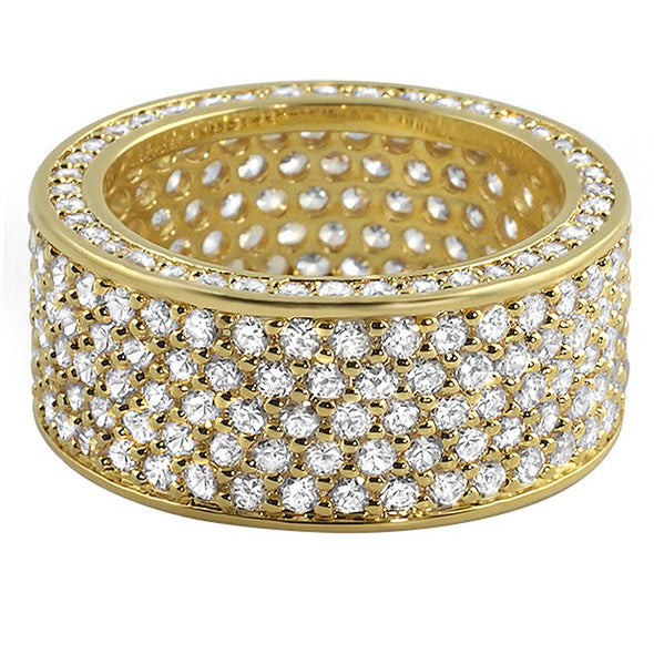 Thick 360 Eternity CZ Mens Micro Pave Bling Bling Ring