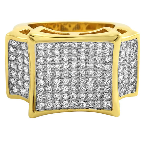 Big Kite CZ Mens Micro Pave Bling Bling Ring